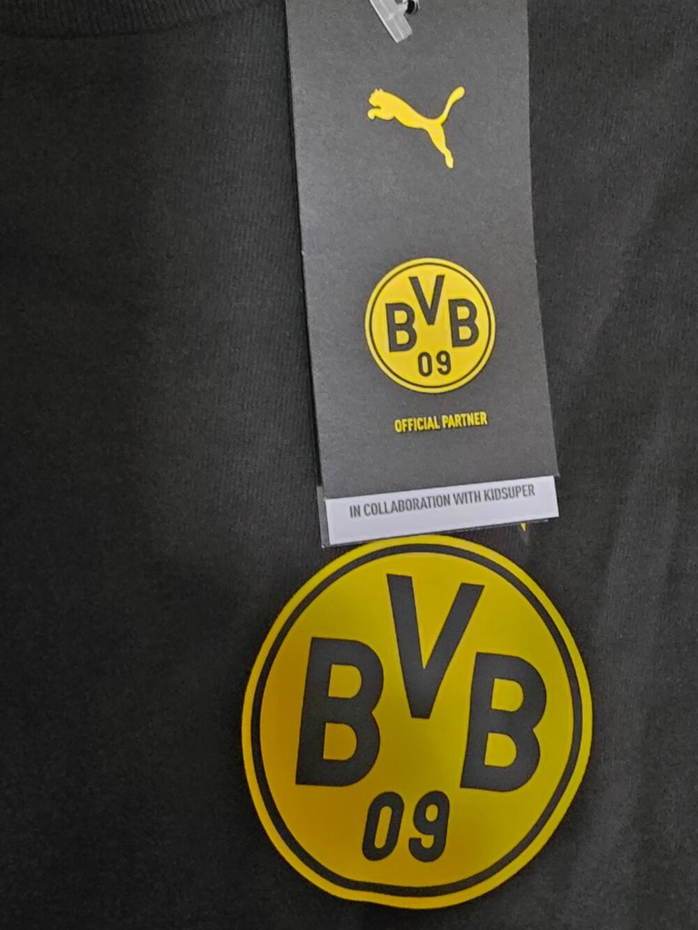 PUMA X Kidsuper Borussia Dortmund Black Graphic Crew Neck T-Shirt Men XL 782727 - Picture 5 of 6